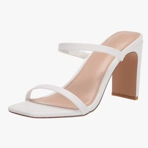 New! The drop white heeled sandals